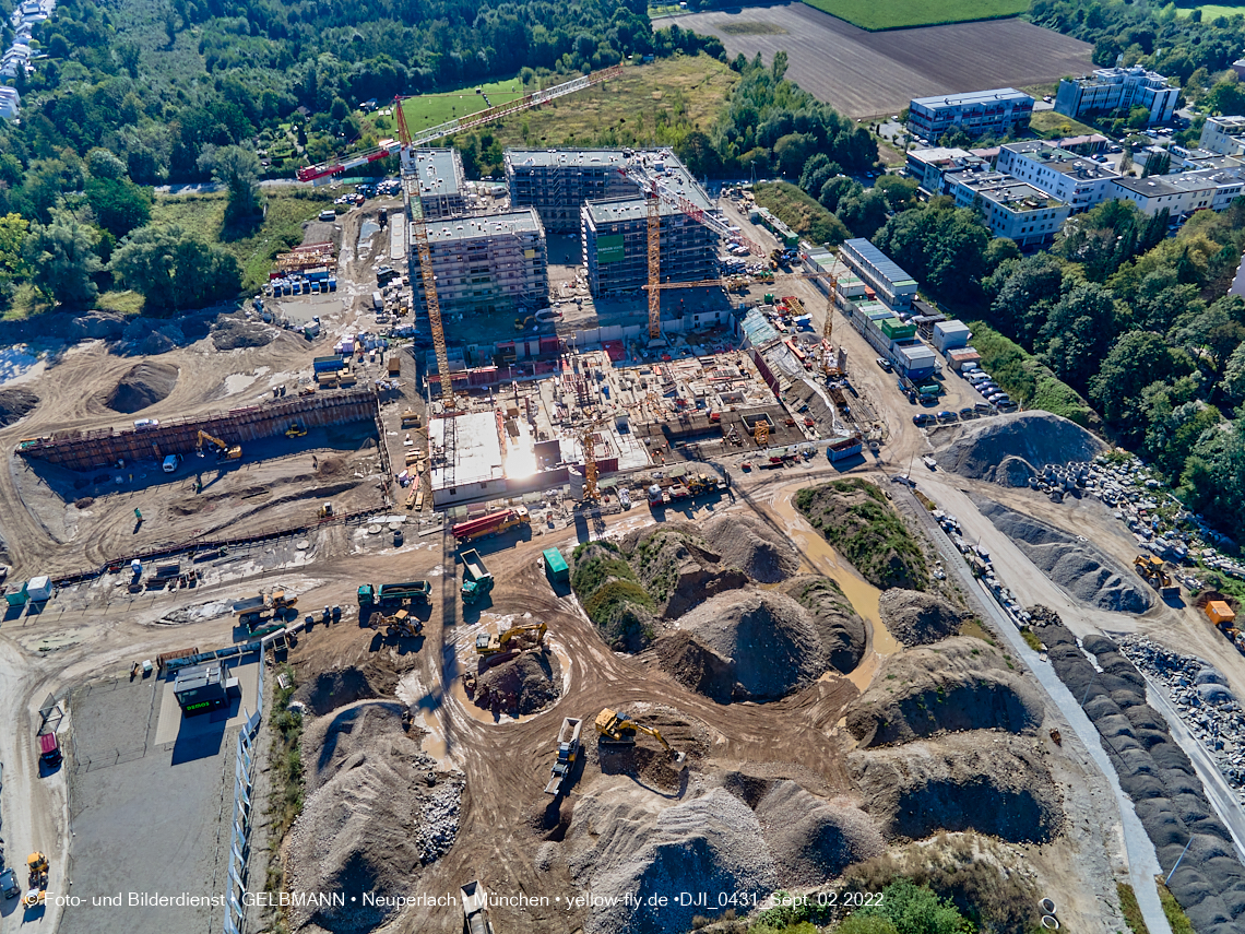 02.09.2022 - Baustelle Alexisquartier und Pandion Verde in Neuperlach